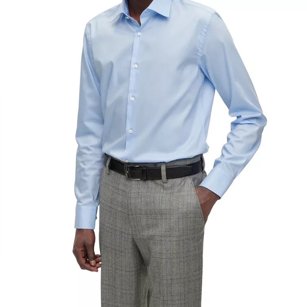 Hugo Boss s size Blue Dress Shirt men nwt 100% cotton